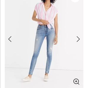 Madewell Petite Skinny Destructed Hem Jean